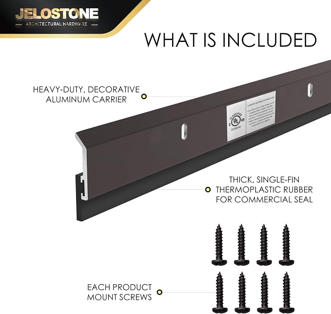 2 Pack - 48'' Commercial Door Bottom Sweep JS-N315, Heavy Duty Aluminum - Image 4
