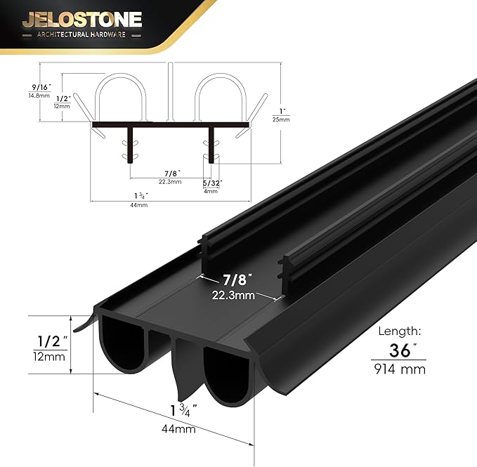 2 Pack - 36" Kerf-in Door Bottom Seal Replacement, Intertek Tested Non-Toxic - Image 2