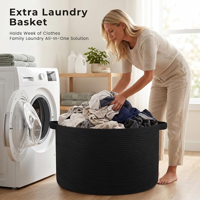 OIAHOMY 90L Extra Large Blanket Basket - Image 6