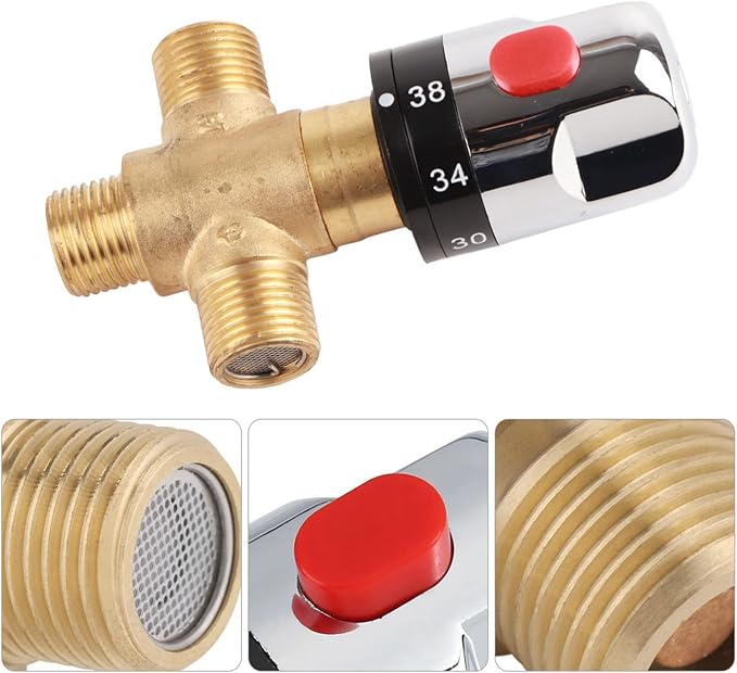 Brass Thermostatic Mixing Valve, Degrees Centigrade Mark Shower Mixer Valve - Image 7