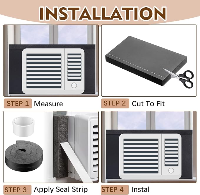 Pangda 4 Pcs Window Ac Insulated Foam Panels - Image 3