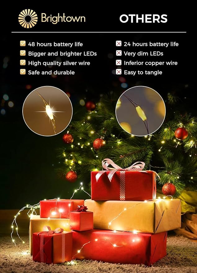 Brightown 12 Pack Multi Color Led Fairy Lights Battery Operated String Lights - Image 6