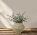 Briful Rustic Ceramic Vase 6'' Decorative Farmhouse Table Vase, Coffee Table by Briful