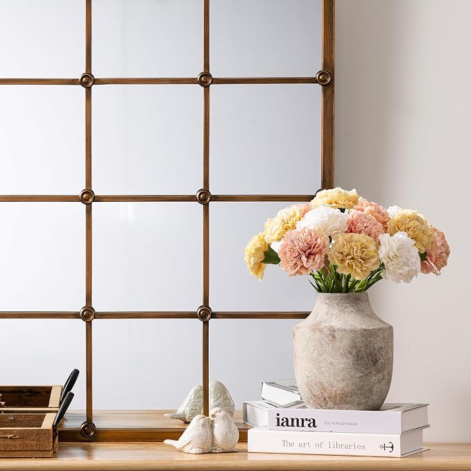 Mitt&Ditt Ceramic Flower Vase, 7.5 inch Off-White Farmhouse Rustic Vase - Image 4
