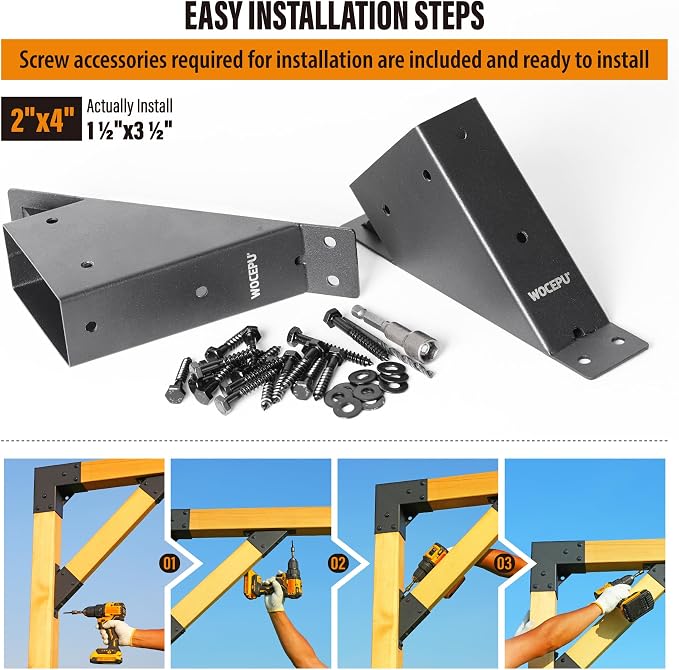 8pack 2x4 Degree Angle Support Brackets, - Image 5