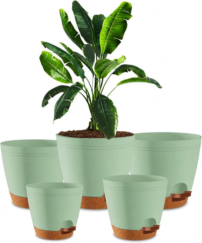 Utopia Home Self Watering Pots for Indoor Plants 6.8"/6.4"/5.9"/5.5"/4.9" Set by UTOPIAHOME