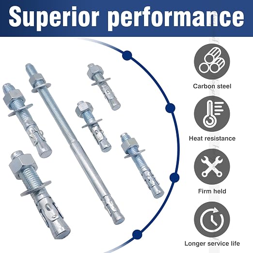 3/4 Concrete Anchors, 3/4 Wedge Anchors Bolts, 5-1/2" L, equipment bases - Image 5