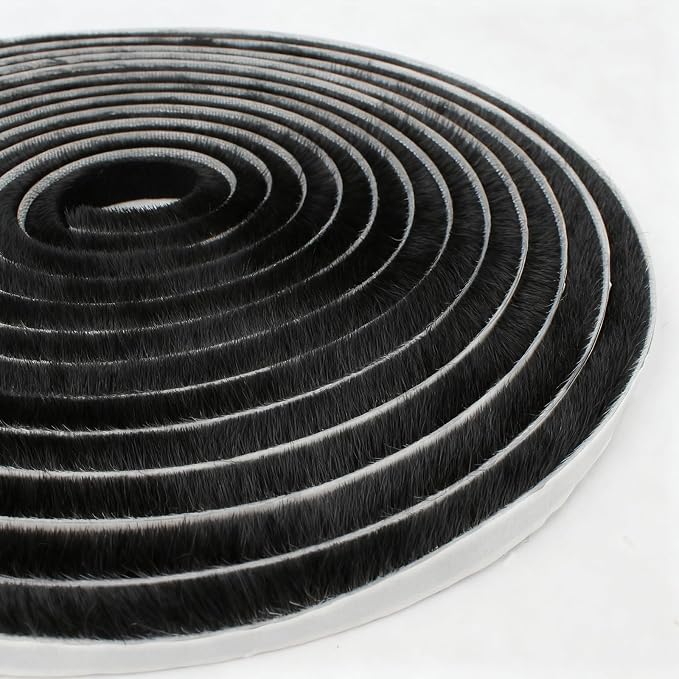 Weather Stripping Door Seal Strip, Self-Adhesive Pile Brush Weatherstripping by TamBee