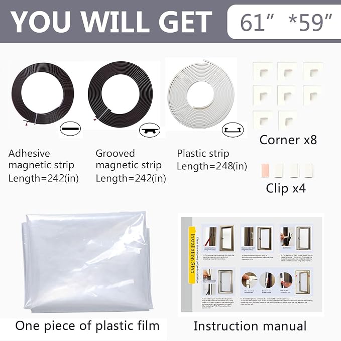 DIY Magnetic Window Insulation kit Transparent Film - Image 6