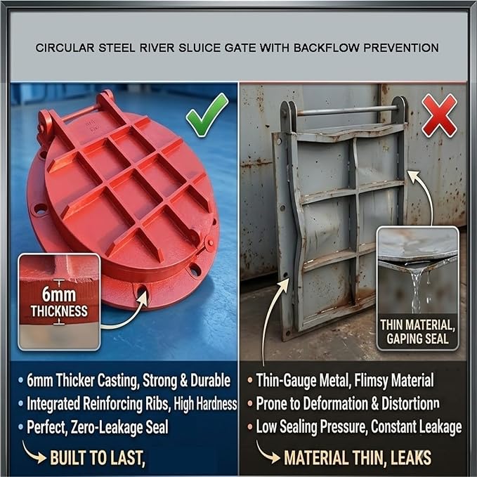 6mm Thick Flanged Backflow Preventer Drainage Gate | Sturdy Cast Iron - Image 5