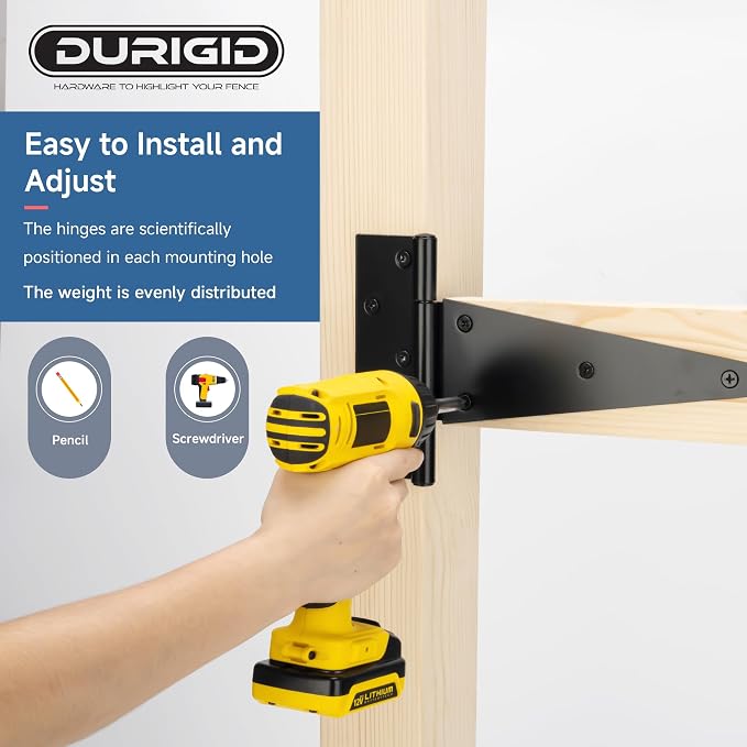 4 Pack 10 Inch T Hinge, Heavy Duty Hinges - Image 5