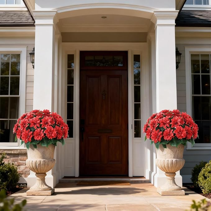 2 Set Artificial Dahlia Topiary Ball Trees - Image 3
