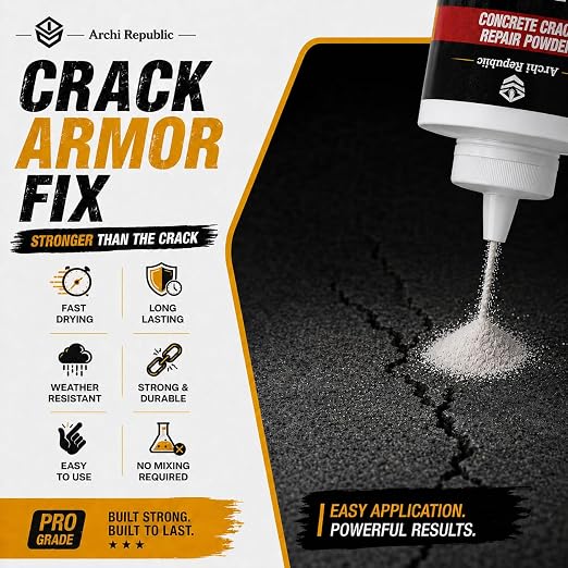 Concrete Crack Filler 1.57 lb, Water-Activated Permanent Repair - Image 6