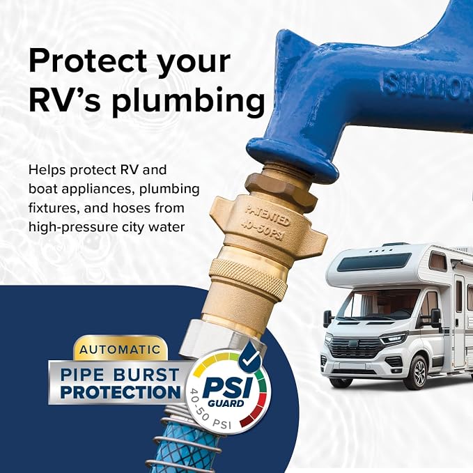 Camco Brass Marine/RV Water Pressure Regulator – Protects RV Kitchen Small - Image 4