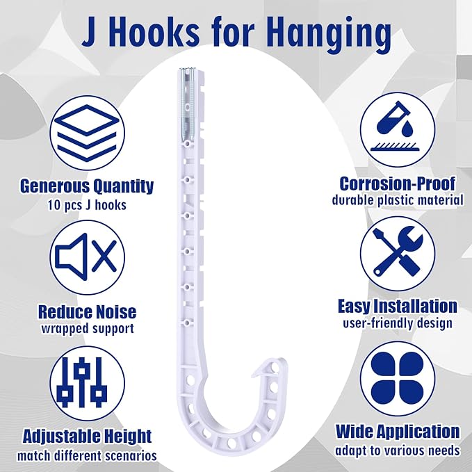 Novabright 10 Pcs 1-1/2 Inch Pex Support J-hook Pipe Hanger - Image 5