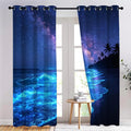 Beach Curtains for Bedroom Living Room, Fluorescent Beach Blackout Curtains by Unknown