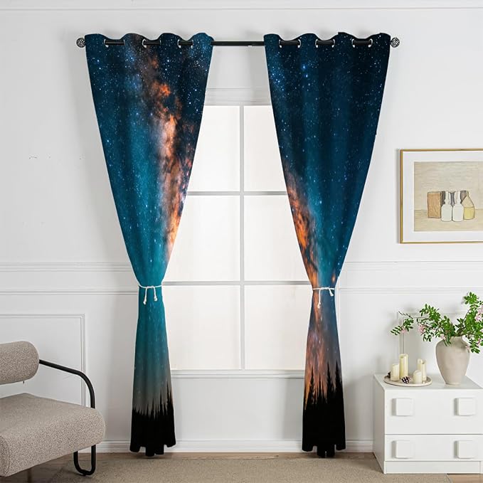 Galaxy Forest Curtains 2 Panels - Image 3