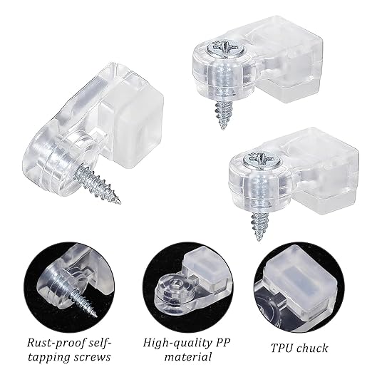 20 Pcs Glass Retainer Clips Mirror Holder Clips Plastic Glass Panel Clip - Image 3
