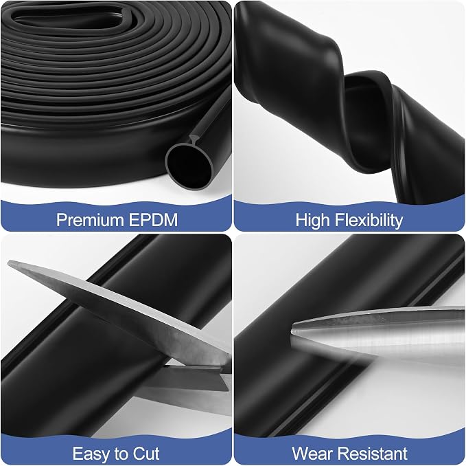 18FT Garage Door Seals Bottom Rubber, 0.2" Triangle Weather Stripping Seals - Image 6