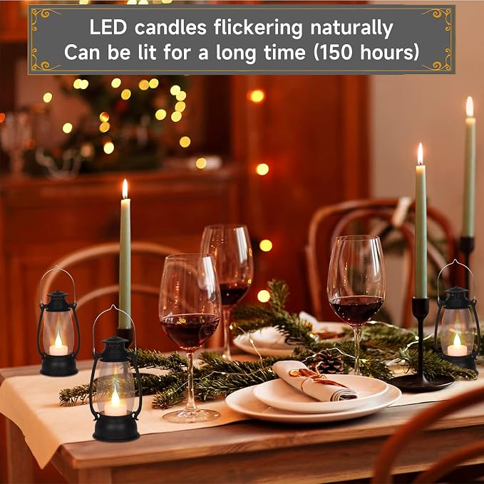 12Pcs Mini Lantern for Cowboy Halloween Christmas Wedding, Table Centerpiece - Image 3