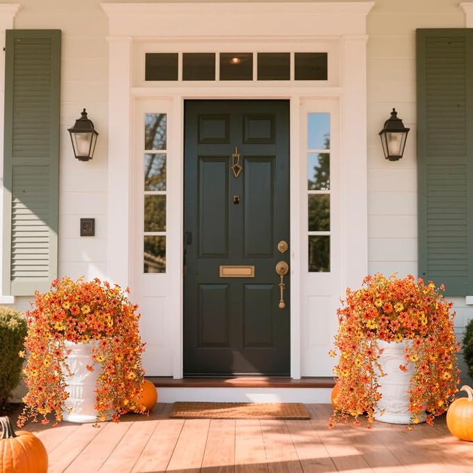 Artificial Fall Flowers for Decoration Fake Hanging Flowers Outdoors Decor | - Image 3