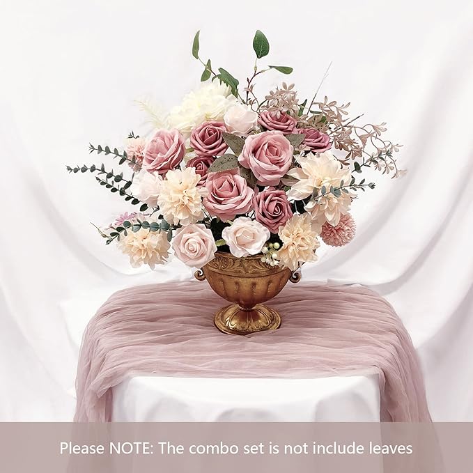 FACINOC Roses Artificial Flowers Pink Bouquets Box Set - Image 4