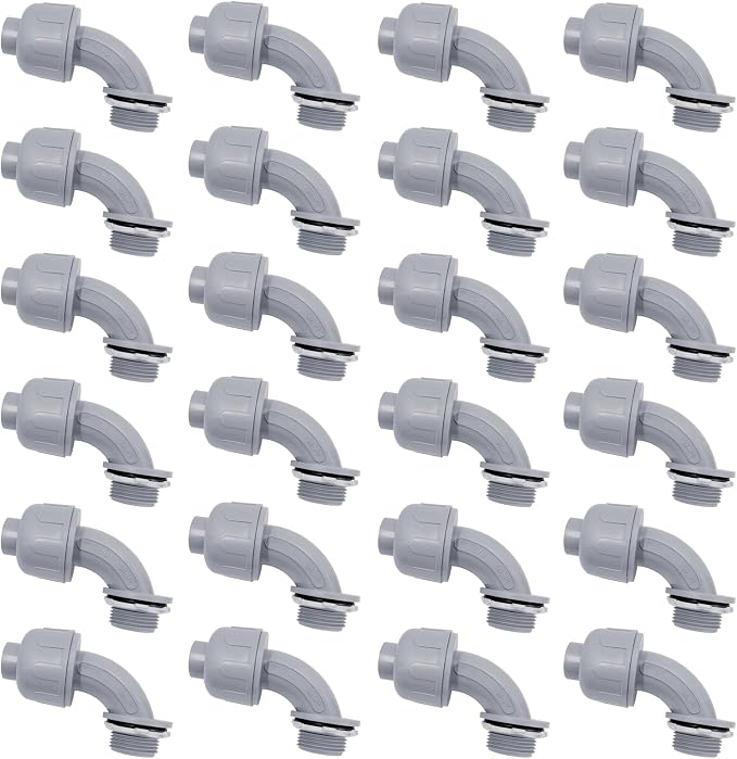 3/4 inch Liquid Tight Connector 90 Degree PVC Flexible Conduit Connector by Wocloer