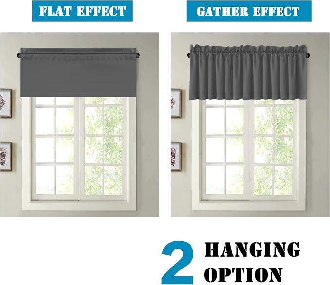 H.VERSAILTEX Blackout Valances for Windows, Short Window Valance Curtains for - Image 6