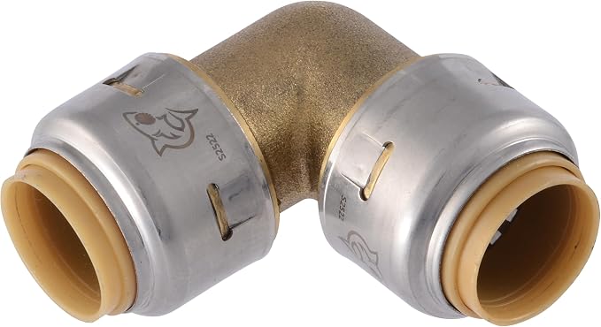 SharkBite Max 1/2 x 1/2 in PTC 90-Degree Elbow, Push-to-Connect Brass Plumbing by SharkBite
