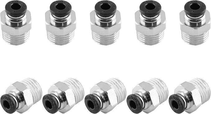 10Pcs 4mm Push Connect 1/4 NPT Male Straight Pneumatic Fitting | Pure Copper - Image 2