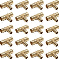 20PC EFIELD Barb Pex 3/4" x 3/4" x 1/2" Reducing Tee Brass Crimp Fittings | by EFIELDPEXTUBING
