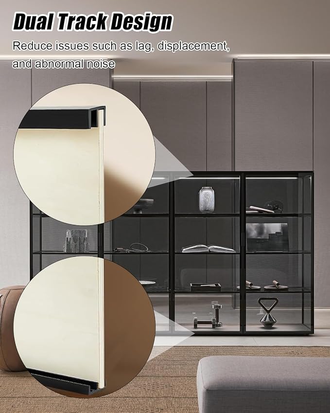 2 Sets 4FT Plastic Sliding Door Track Set Fit - Image 3