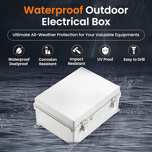 QILIPSU Outdoor Electrical Box, 14.6"x10.6"x5.9" Waterproof Junction Box IP67 - Image 2