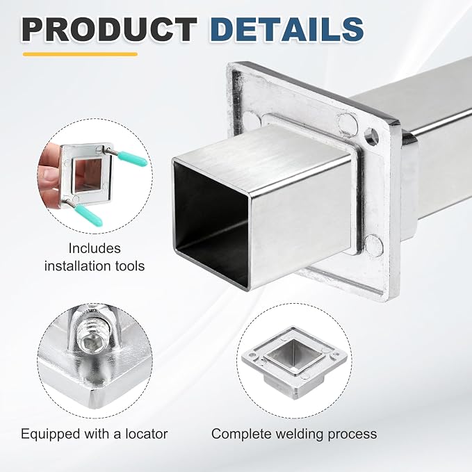 uxcell 4Pcs Square Post Base for 1x1 Posts Fittings, 3-5mmT Aluminum Alloy - Image 3