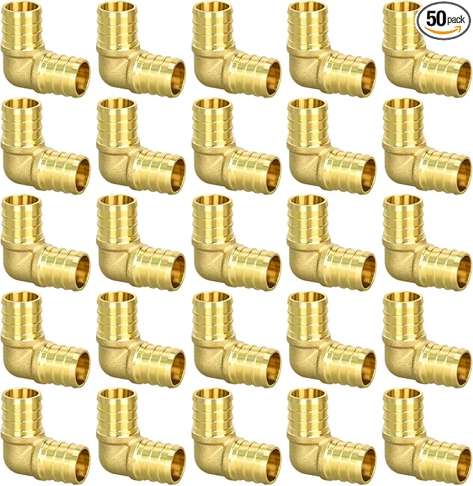 25 Pack 3/4" PEX Fittings, PEX Elbow Fittings, Brass PEX Fittings | by RUBY.Q