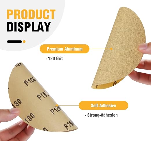 100 PCS 6 Inch PSA Sanding Discs 180 Grit Sticky-Back Sandpaper | Adhesive - Image 2