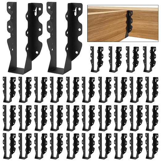 48 Pcs 2"x 8" Joist Hanger|Q235B Carbon Steel | Face Mount Joist by ICokin