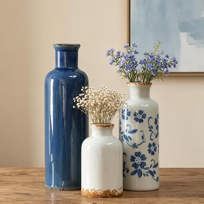Vintage Ceramic Vases Set of 3, Flower Vase - Image 7
