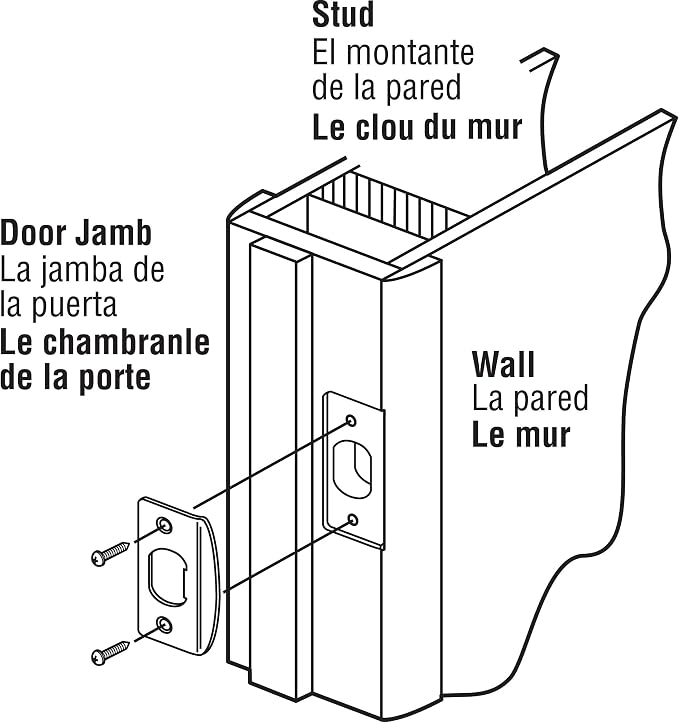 Prime-Line MP2232-2 Standard Latch Strike, 1-5/8 in., Brass Plated Finish - Image 4