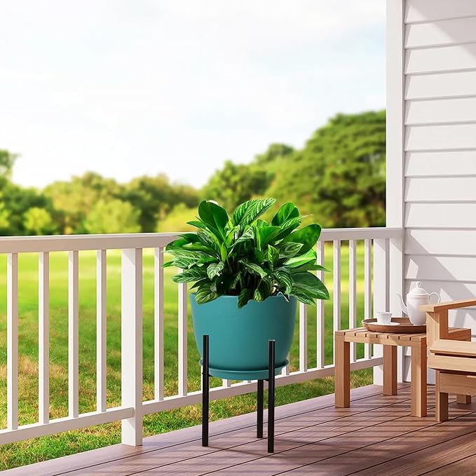UOUZ 12inch Large Plant Pot, Modern Plastic Planter - Image 5