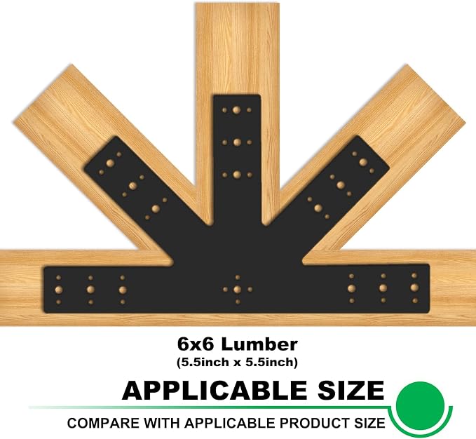 2pcs 24x13.5 Gable Plate Pergola Truss Roof Plate Connector Black | Heavy Duty - Image 6