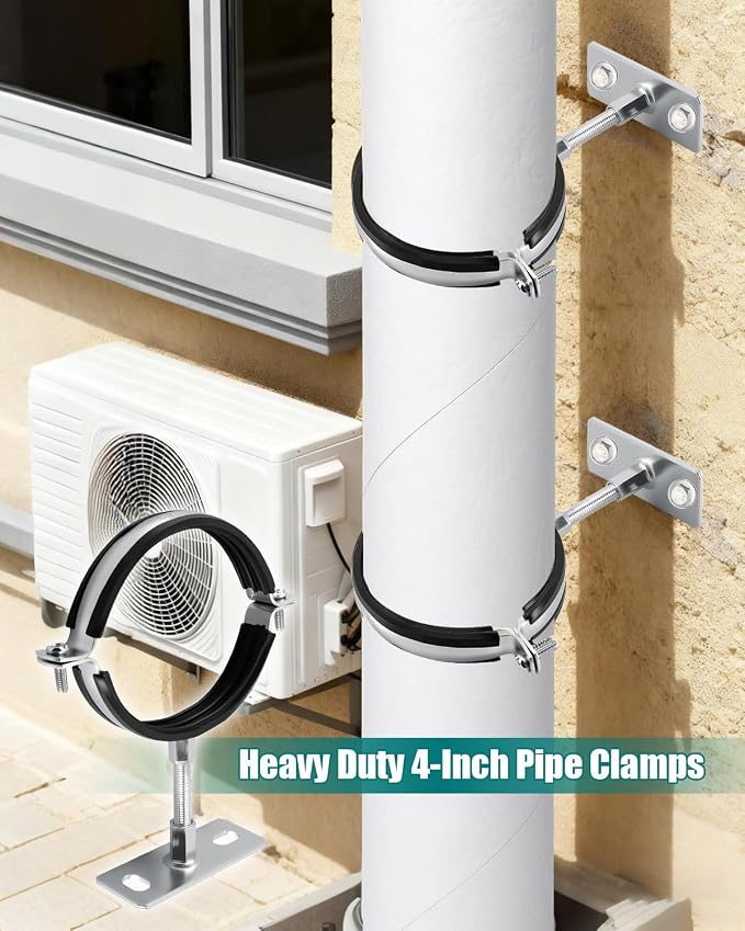 2 Pack 4 Inch Pipe Support Clamps Mount - Image 2