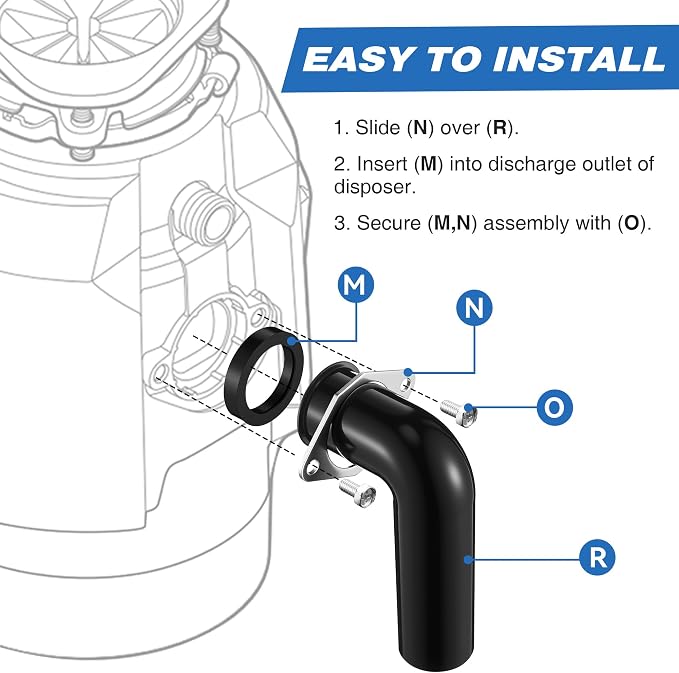 2 Pack 1.5" Garbage Disposal Drain Elbow Kit, Gasket and Screws - Image 5