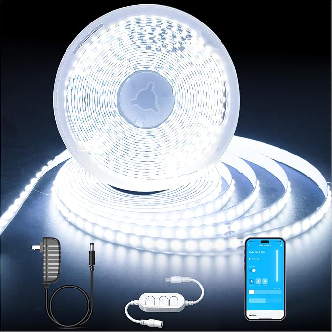 DAYBETTER COB LED Strip Light Daylight White, 32.8 ft Dimmable 6500K Super by DAYBETTER