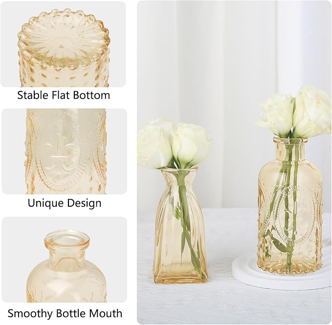 Glass Bud Vases Mini Flower Vase Small Vintage Vases - Image 6