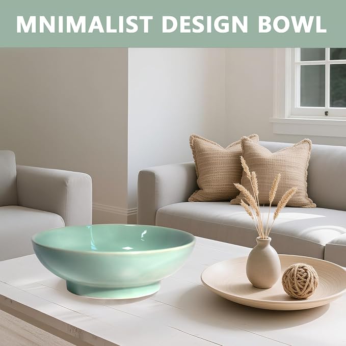 10" Decorative Bowl, Ceramic Fruit Bowl - Image 3