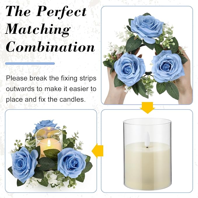 Yunlly 32 Pcs Rose Candle Rings - Image 5