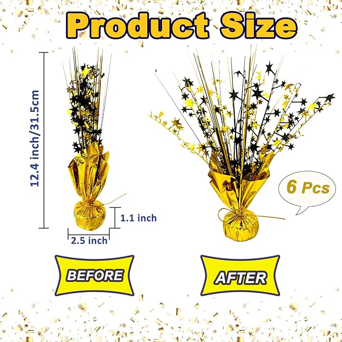 FUBININA Birthday Table Centerpiece Party Decoration Foil Spray Centerpiece | 6 - Image 6