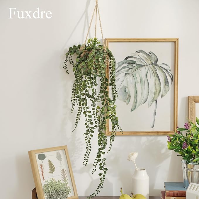 3 Pack Mini Artificial Hanging Greenary Fake Hanging Plants in Basket - Image 7