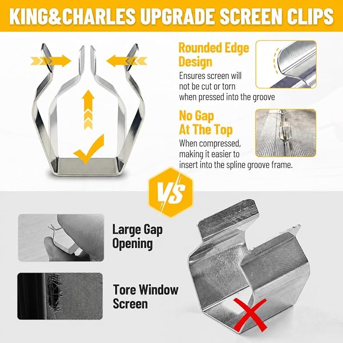 King&Charles Window Screen Replacement, 6in1 Window Screen Door Repair Kit | - Image 4